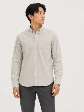 EVERLANE Men’s Slim Fit Oxford Shirt Light Gray Button Down, size S